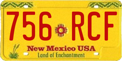 NM license plate 756RCF
