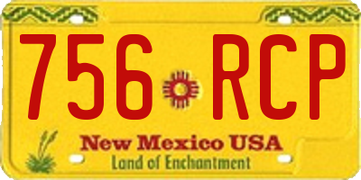 NM license plate 756RCP