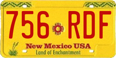 NM license plate 756RDF