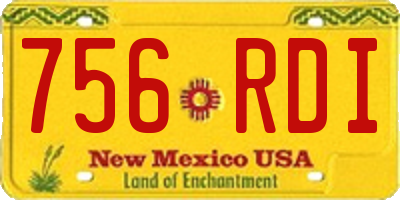 NM license plate 756RDI