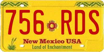 NM license plate 756RDS