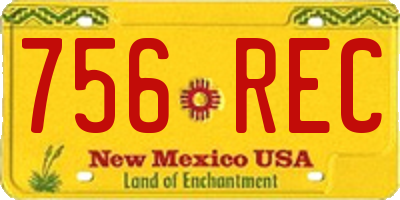 NM license plate 756REC