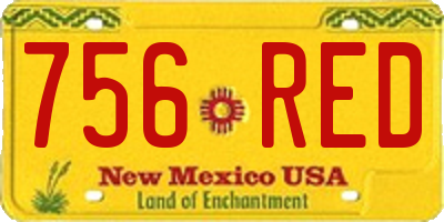 NM license plate 756RED