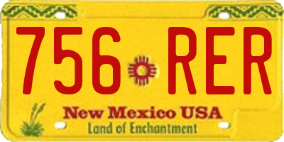 NM license plate 756RER