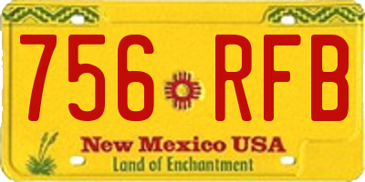 NM license plate 756RFB
