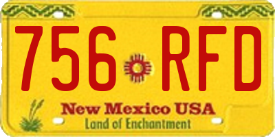 NM license plate 756RFD