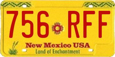 NM license plate 756RFF