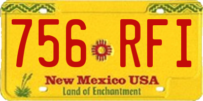 NM license plate 756RFI