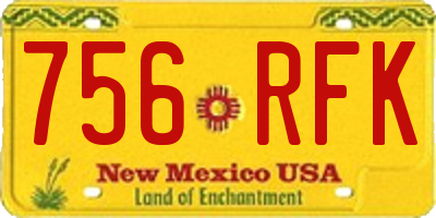 NM license plate 756RFK