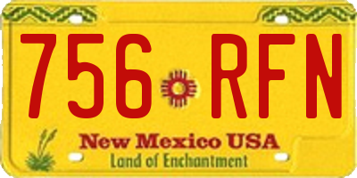 NM license plate 756RFN