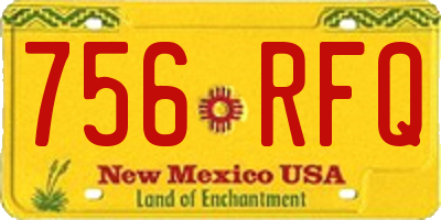 NM license plate 756RFQ