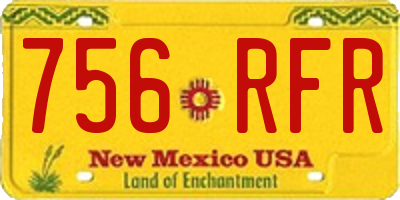 NM license plate 756RFR