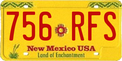 NM license plate 756RFS