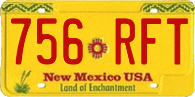 NM license plate 756RFT