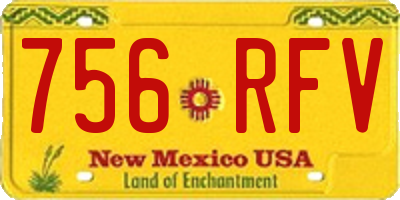 NM license plate 756RFV