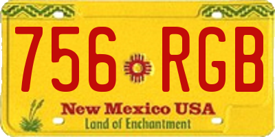 NM license plate 756RGB