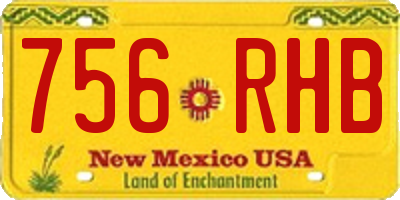 NM license plate 756RHB
