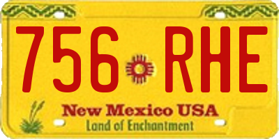 NM license plate 756RHE
