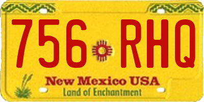 NM license plate 756RHQ