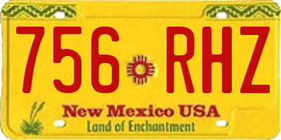 NM license plate 756RHZ