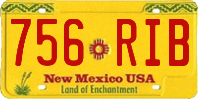 NM license plate 756RIB