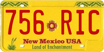 NM license plate 756RIC