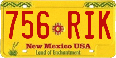 NM license plate 756RIK