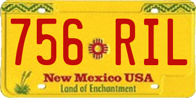 NM license plate 756RIL