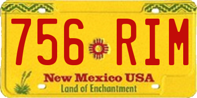 NM license plate 756RIM