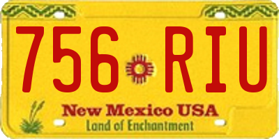 NM license plate 756RIU