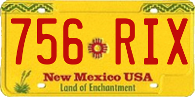 NM license plate 756RIX