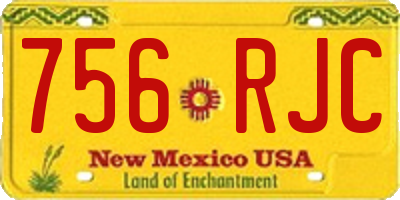 NM license plate 756RJC