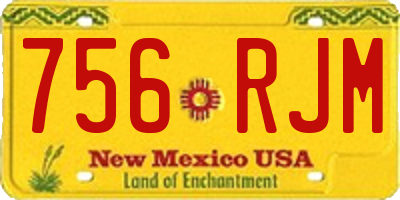 NM license plate 756RJM