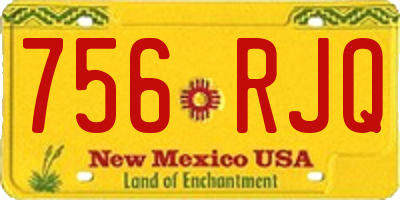 NM license plate 756RJQ