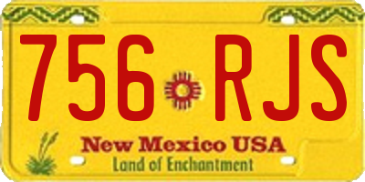 NM license plate 756RJS