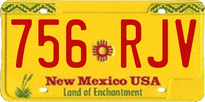 NM license plate 756RJV