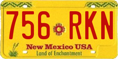 NM license plate 756RKN