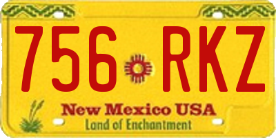 NM license plate 756RKZ