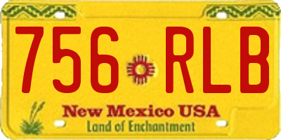 NM license plate 756RLB