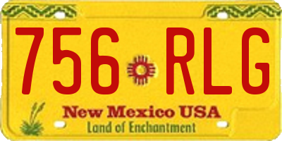NM license plate 756RLG