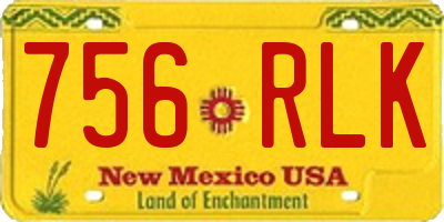 NM license plate 756RLK