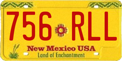 NM license plate 756RLL
