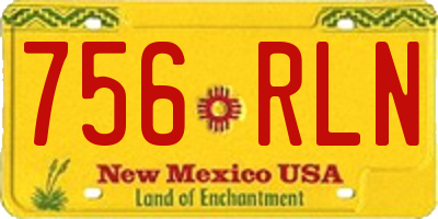 NM license plate 756RLN
