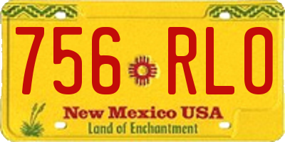 NM license plate 756RLO