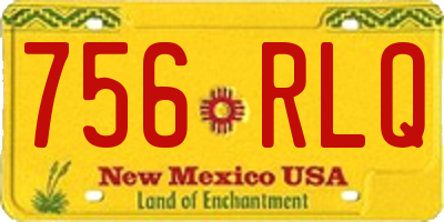NM license plate 756RLQ