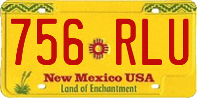 NM license plate 756RLU
