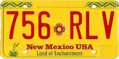NM license plate 756RLV