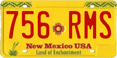 NM license plate 756RMS