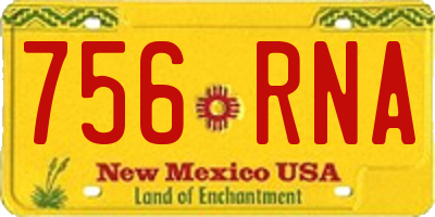 NM license plate 756RNA