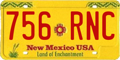 NM license plate 756RNC